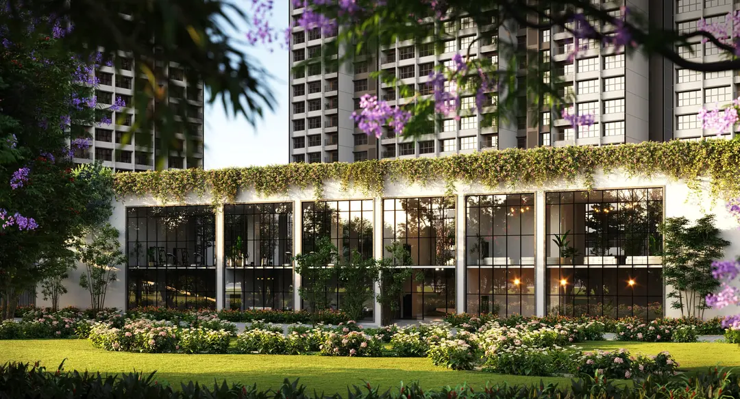 Luxury living room with light blue sofa